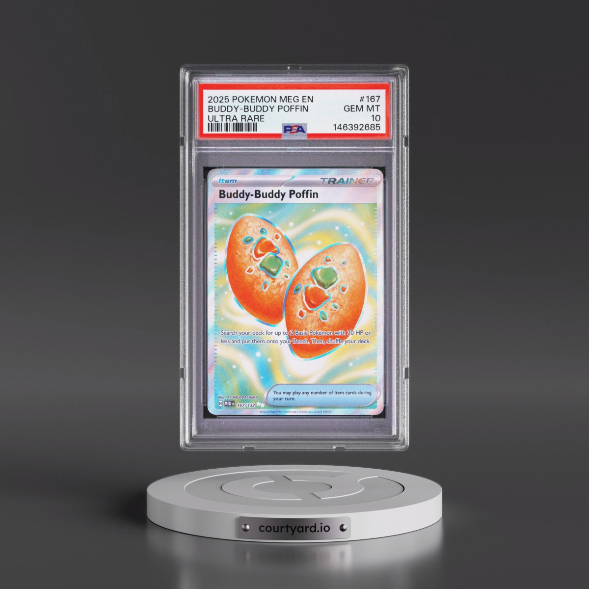 2025 Pokémon Meg EN-Mega Evolution #167 Buddy-Buddy Poffin - Ultra Rare (PSA 10 GEM MINT)