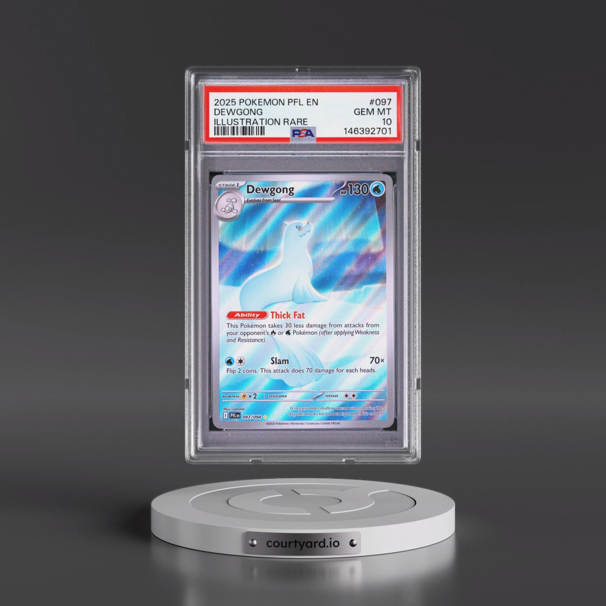 2025 Pokémon Pfl EN-Phantasmal Flames #097 Dewgong - Illustration Rare (PSA 10 GEM MINT)