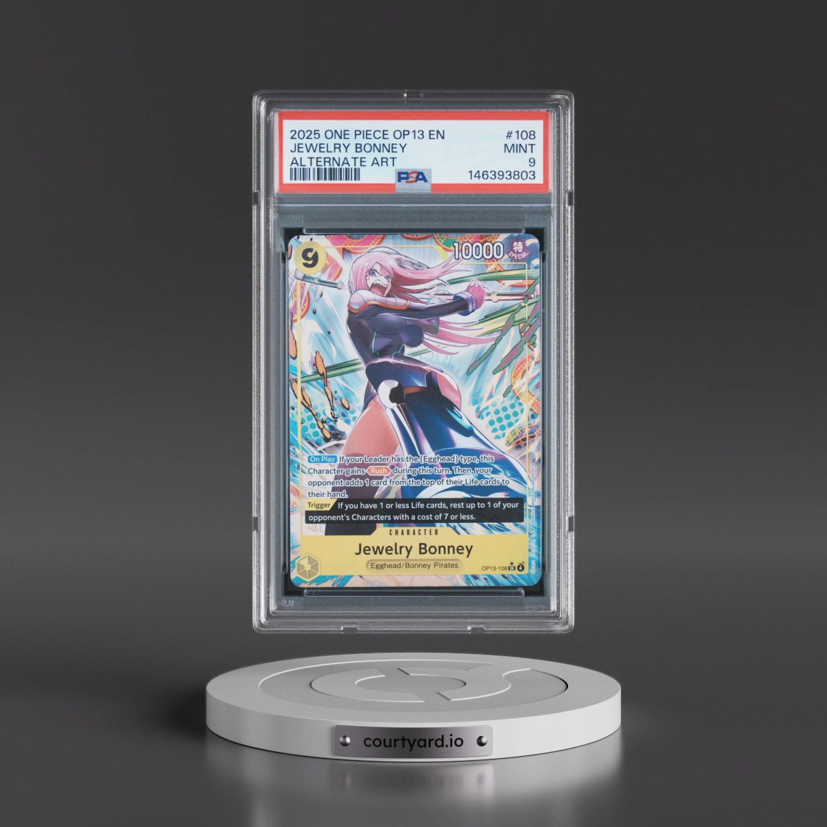 2025 One Piece OP13-Carrying on His Will #108 Jewelry Bonney - Alternate Art (PSA 9 MINT)