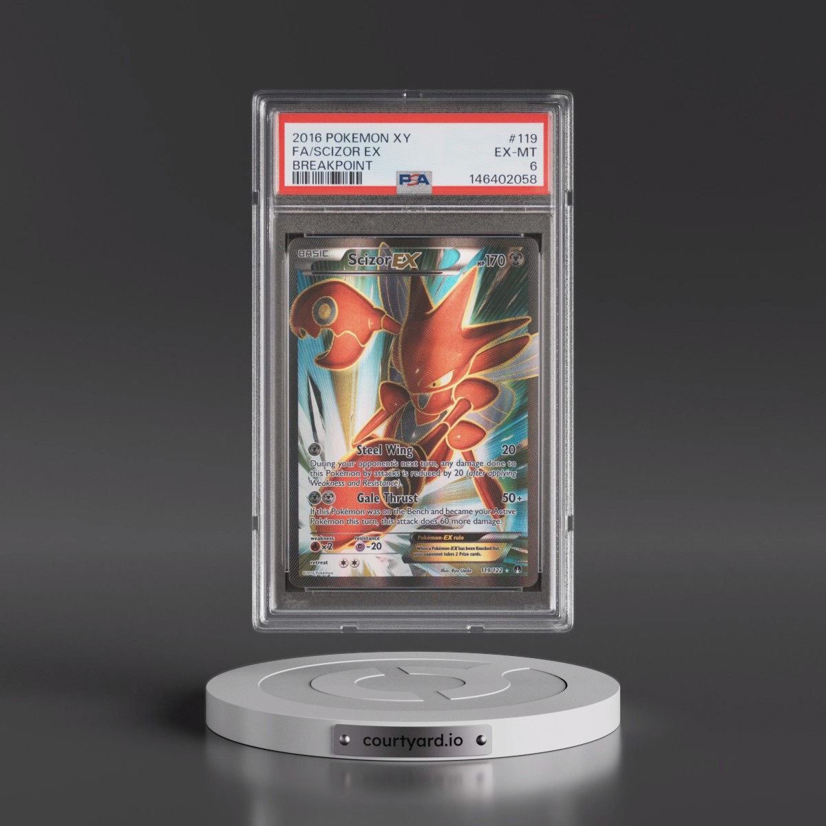 2016 Pokémon XY Breakpoint #119 Scizor EX - Holo Full Art (PSA 6 EX-MT)