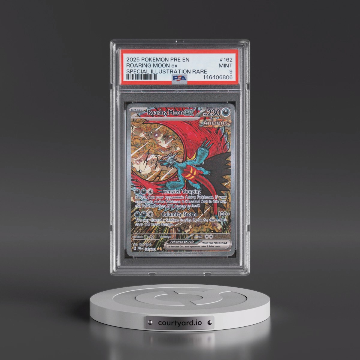 2025 Pokémon Pre EN-Prismatic Evolutions #162 Roaring Moon EX - Holo Special Illustration Rare (PSA 9 MINT)