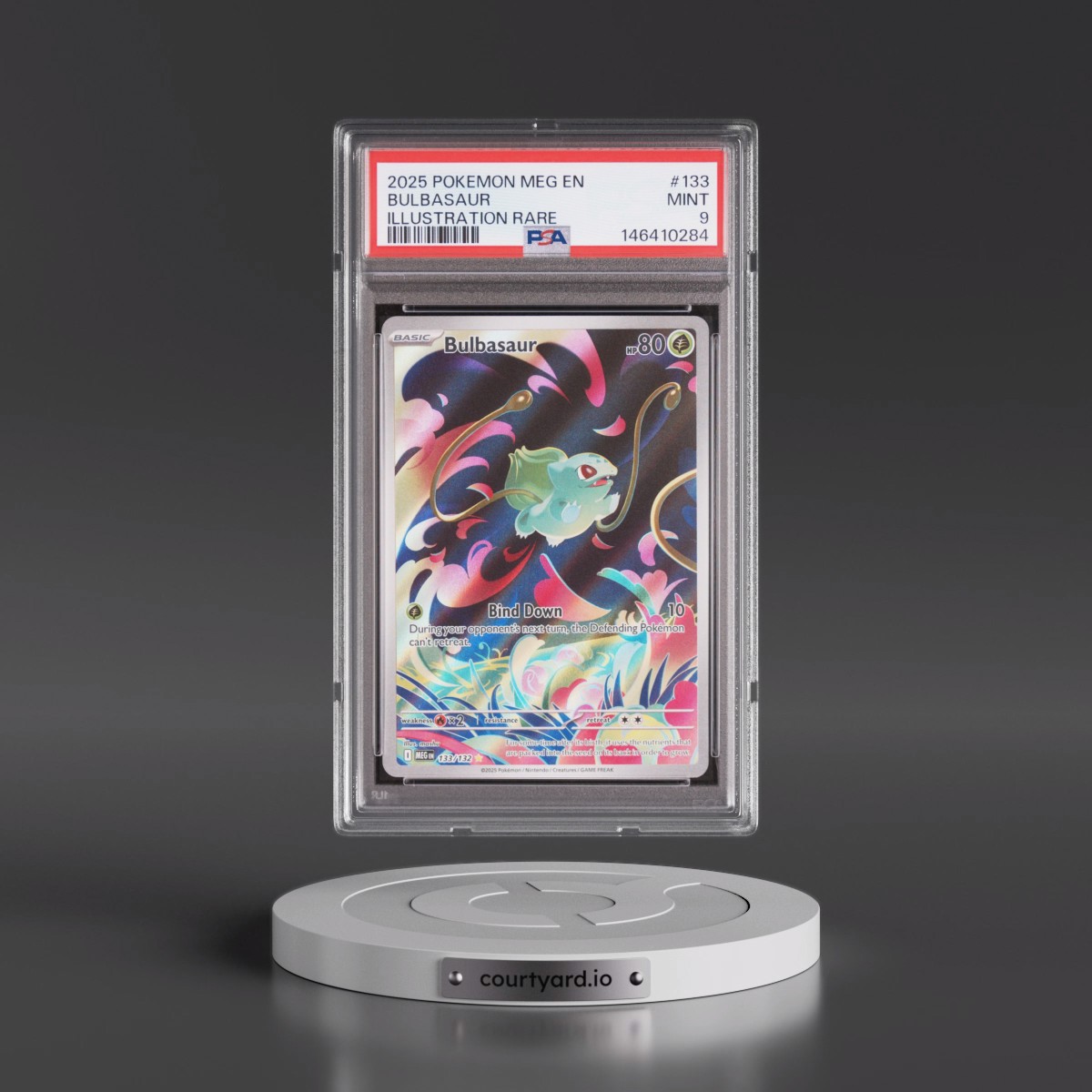 2025 Pokémon Meg EN-Mega Evolution #133 Bulbasaur - Illustration Rare (PSA 9 MINT)