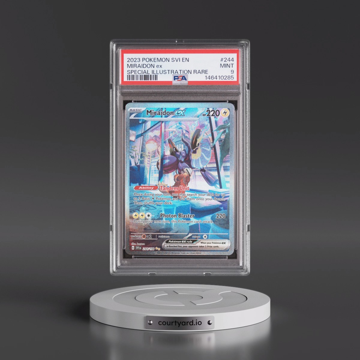 2023 Pokémon Svi EN-Scarlet & Violet #244 Miraidon EX - Holo Special Illustration Rare (PSA 9 MINT)
