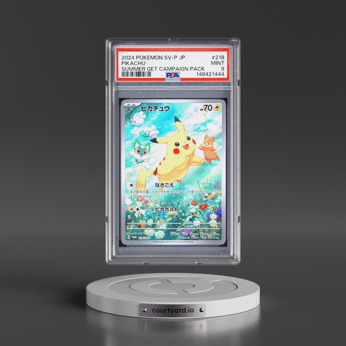 2024 Pokémon SV-P Promo Pikachu - Summer of Pokeca Is Here! Promo Card Get Campaign Pack #218 PSA 9