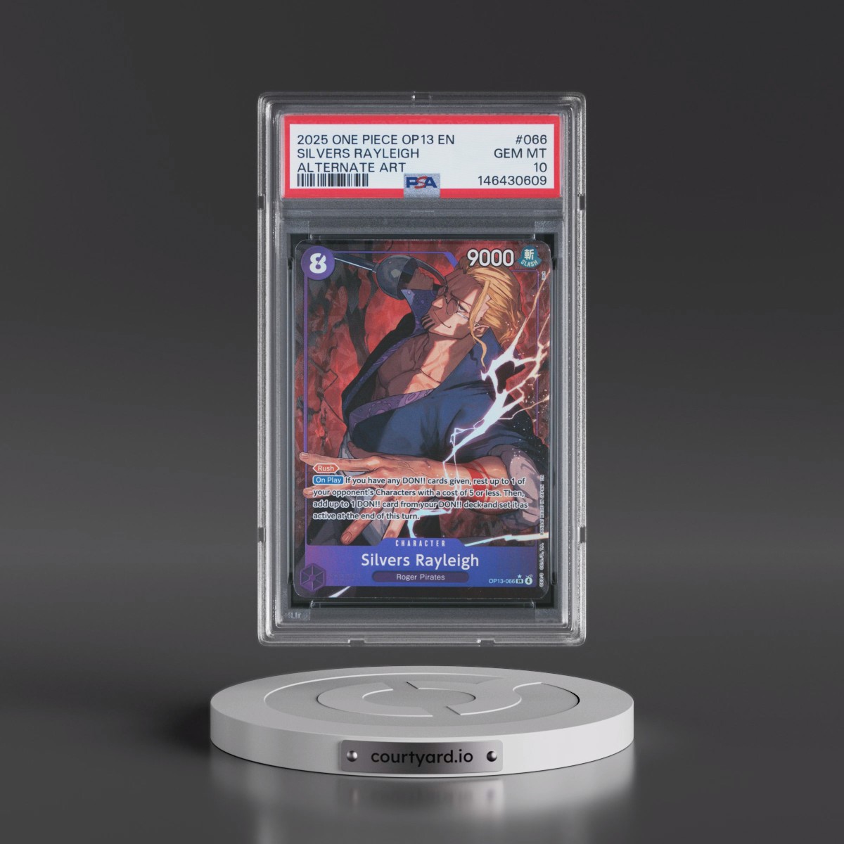2025 One Piece OP13-Carrying on His Will #066 Silvers Rayleigh - Alternate Art (PSA 10 GEM MINT)