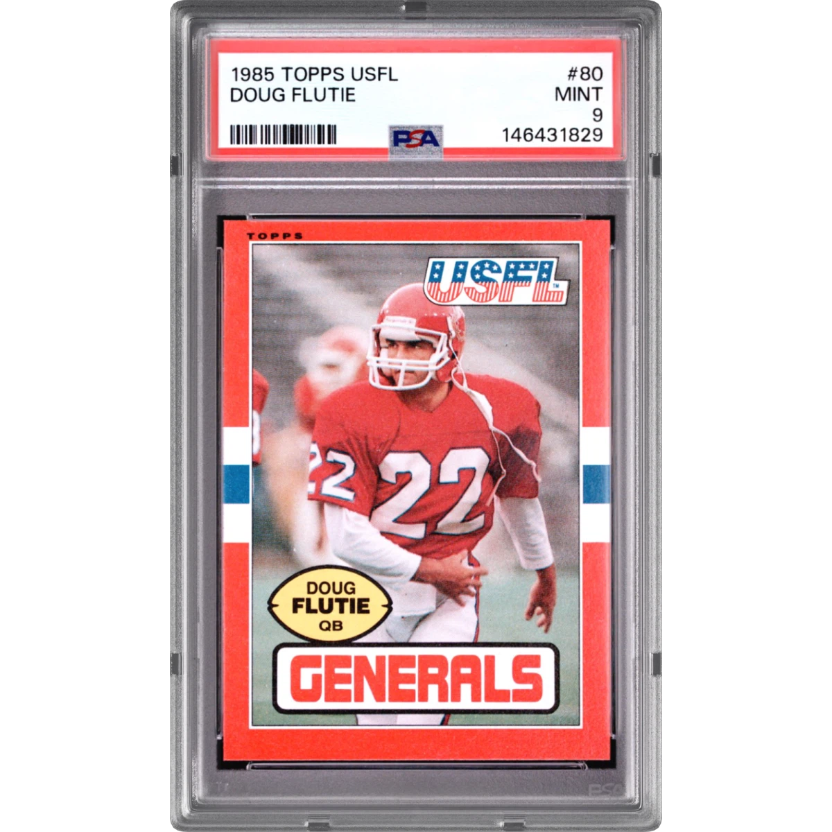 1985 Topps USFL #80 Doug Flutie (PSA 9 MINT)