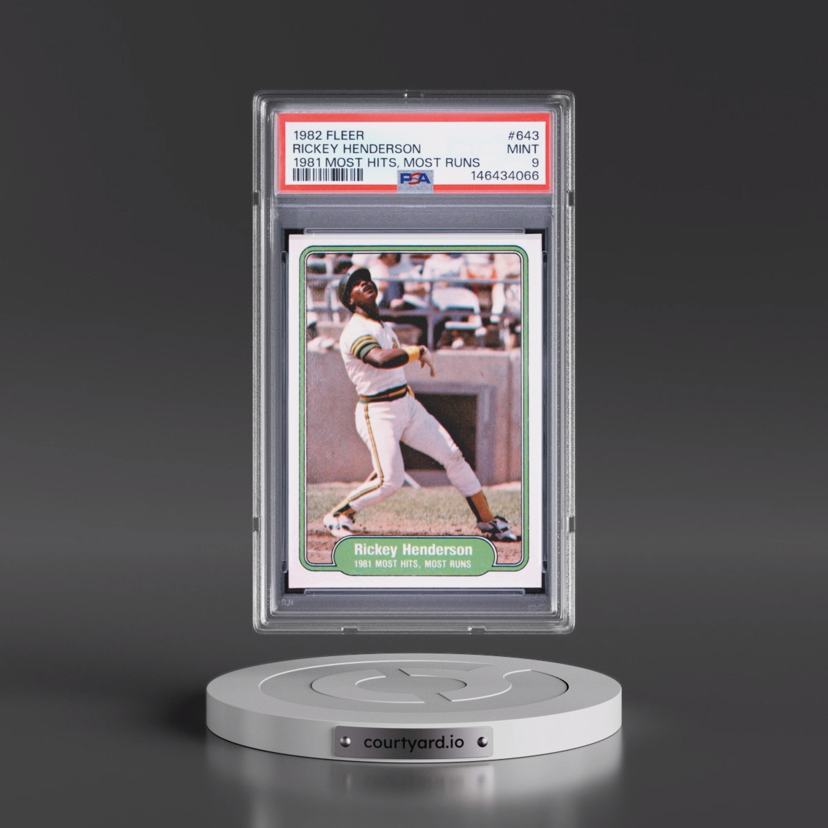 1982 Fleer #643 Rickey Henderson (PSA 9 MINT)