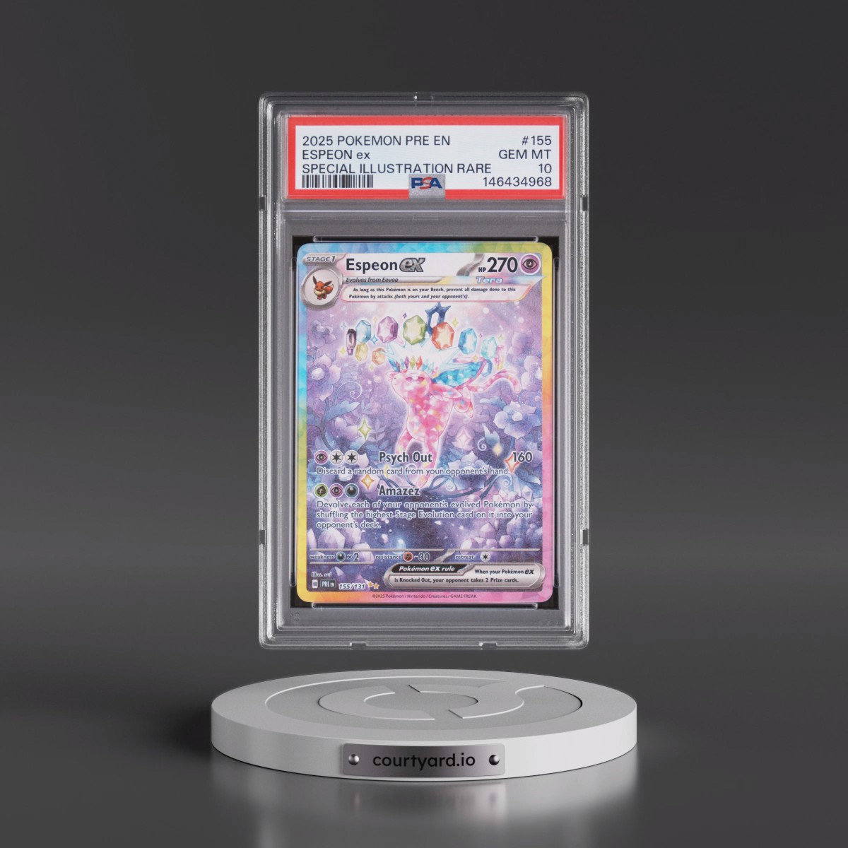 2025 Pokémon Pre EN-Prismatic Evolutions #155 Espeon EX - Holo Special Illustration Rare (PSA 10 GEM MINT)
