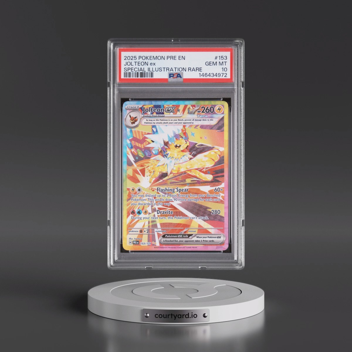 2025 Pokémon Pre EN-Prismatic Evolutions #153 Jolteon EX - Holo Special Illustration Rare (PSA 10 GEM MINT)