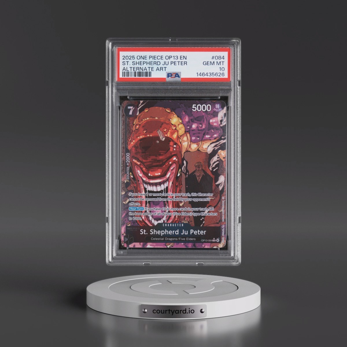 2025 One Piece OP13-Carrying on His Will #084 St. Shepherd JU Peter - Alternate Art (PSA 10 GEM MINT)