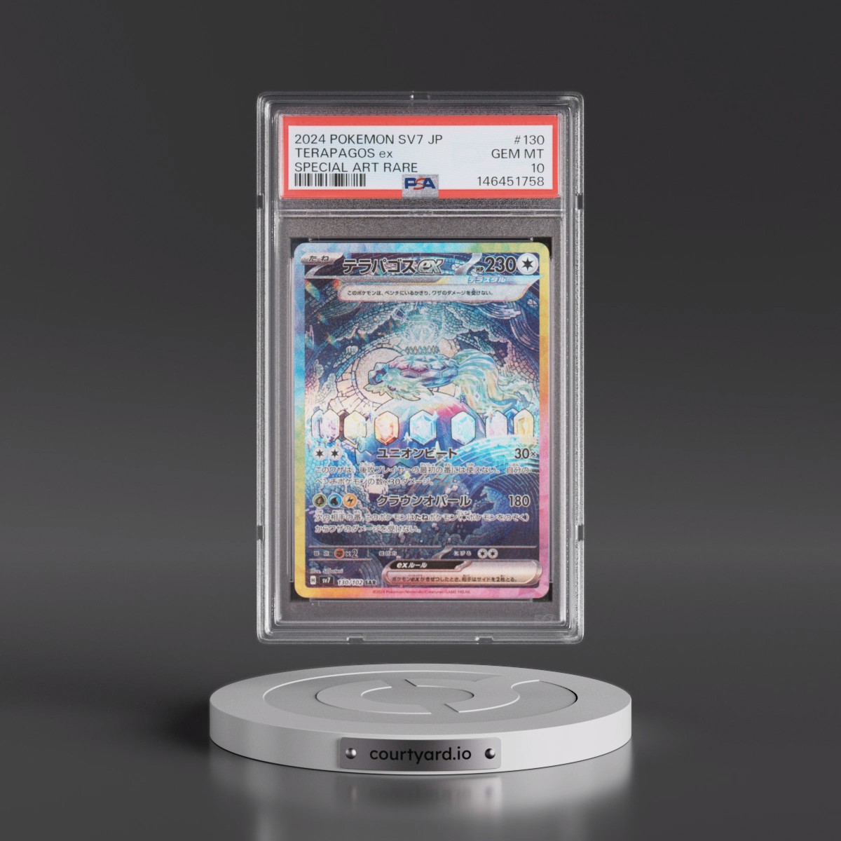 2024 Pokémon SV7-Stellar Miracle #130 Terapagos EX - Holo Special Art Rare (PSA 10 GEM MINT)
