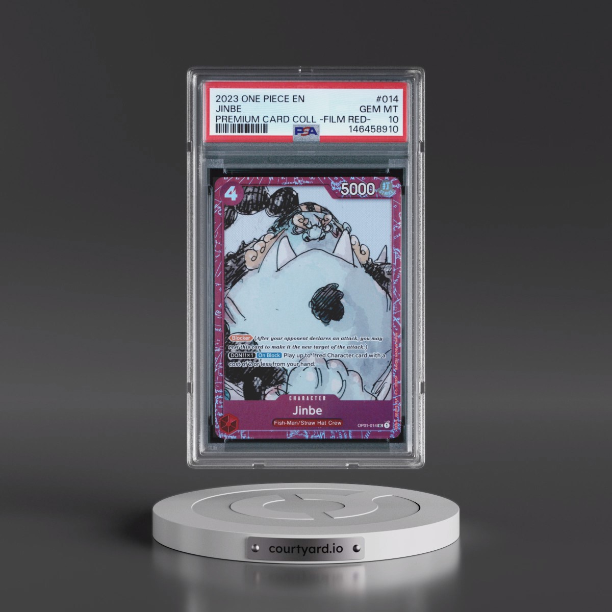 2023 One Piece Premium Card Collection -One Piece Film Red #014 Jinbe (PSA 10 GEM MINT)