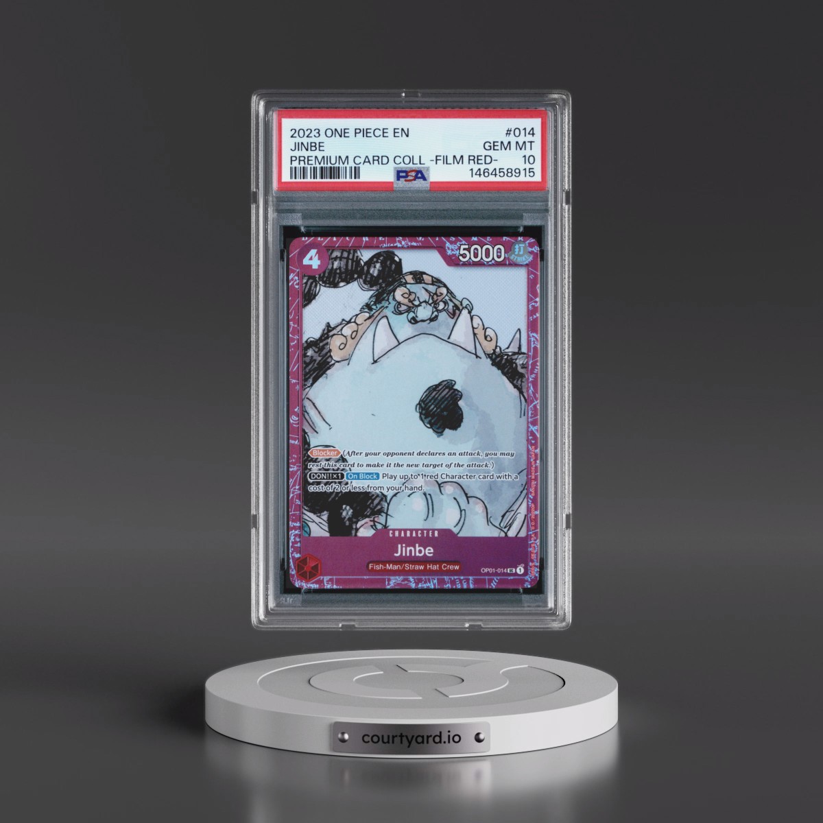 2023 One Piece Premium Card Collection -One Piece Film Red #014 Jinbe (PSA 10 GEM MINT)