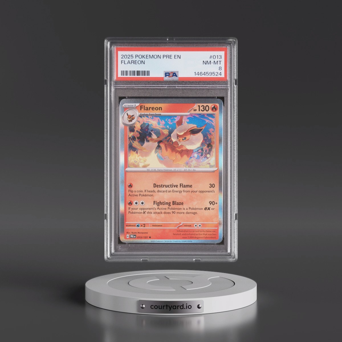 2025 Pokémon Pre EN-Prismatic Evolutions #013 Flareon (PSA 8 NM-MT)