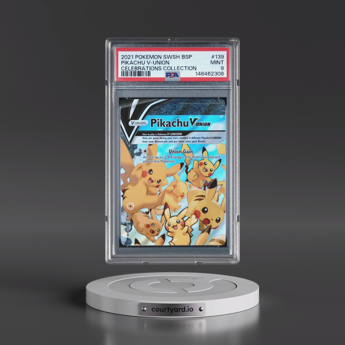 2021 Pokémon Swsh Black Star Promo #139 Pikachu V-Union - Celebrations Collection (PSA 9 MINT)