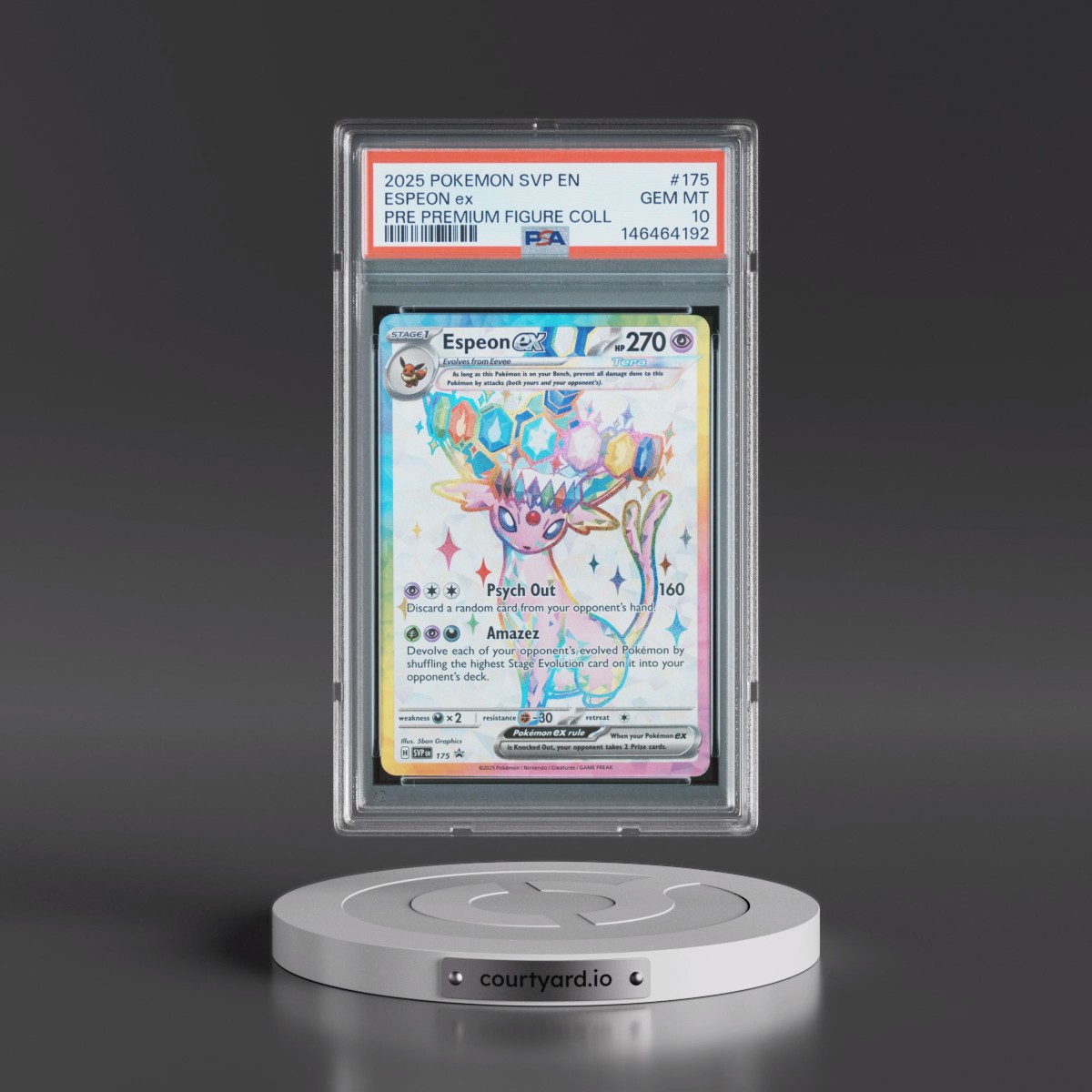 2025 Pokémon Svp EN-SV Black Star Promo #175 Espeon EX - Holo Prismatic Evolutions Premium Figure Collection (PSA 10 GEM MINT)