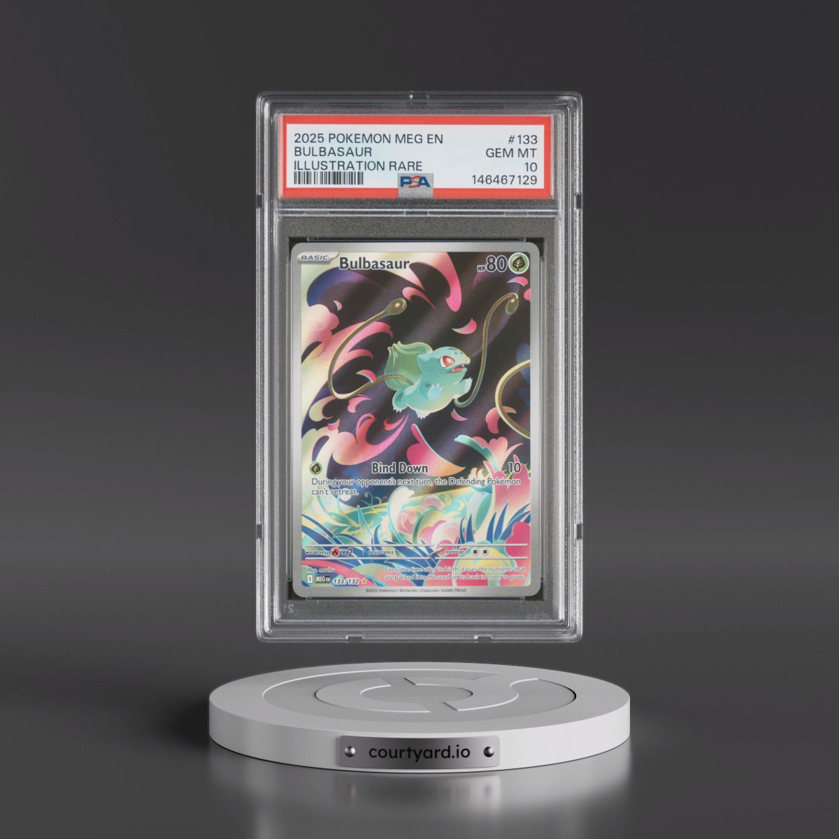 2025 Pokémon Meg EN-Mega Evolution #133 Bulbasaur - Illustration Rare (PSA 10 GEM MINT)