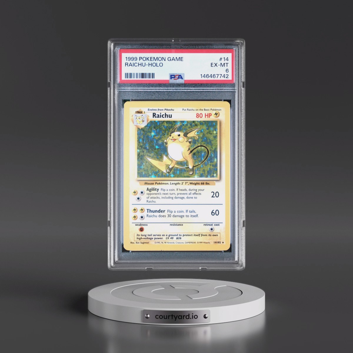 1999 Pokémon Game #14 Raichu - Holo (PSA 6 EX-MT)