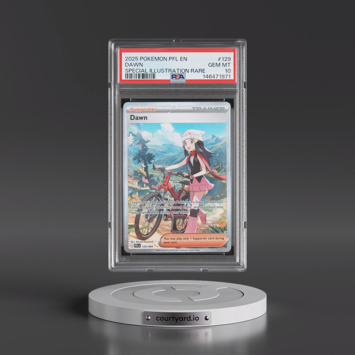2025 Pokémon Pfl EN-Phantasmal Flames #129 Dawn - Special Illustration Rare (PSA 10 GEM MINT)