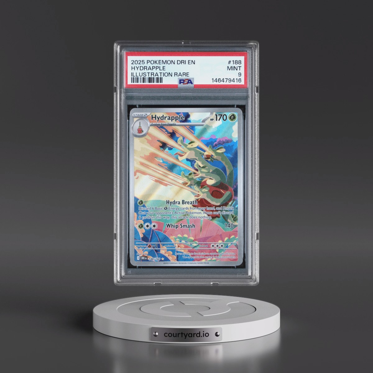 2025 Pokémon Dri EN-Destined Rivals #188 Hydrapple - Illustration Rare (PSA 9 MINT)