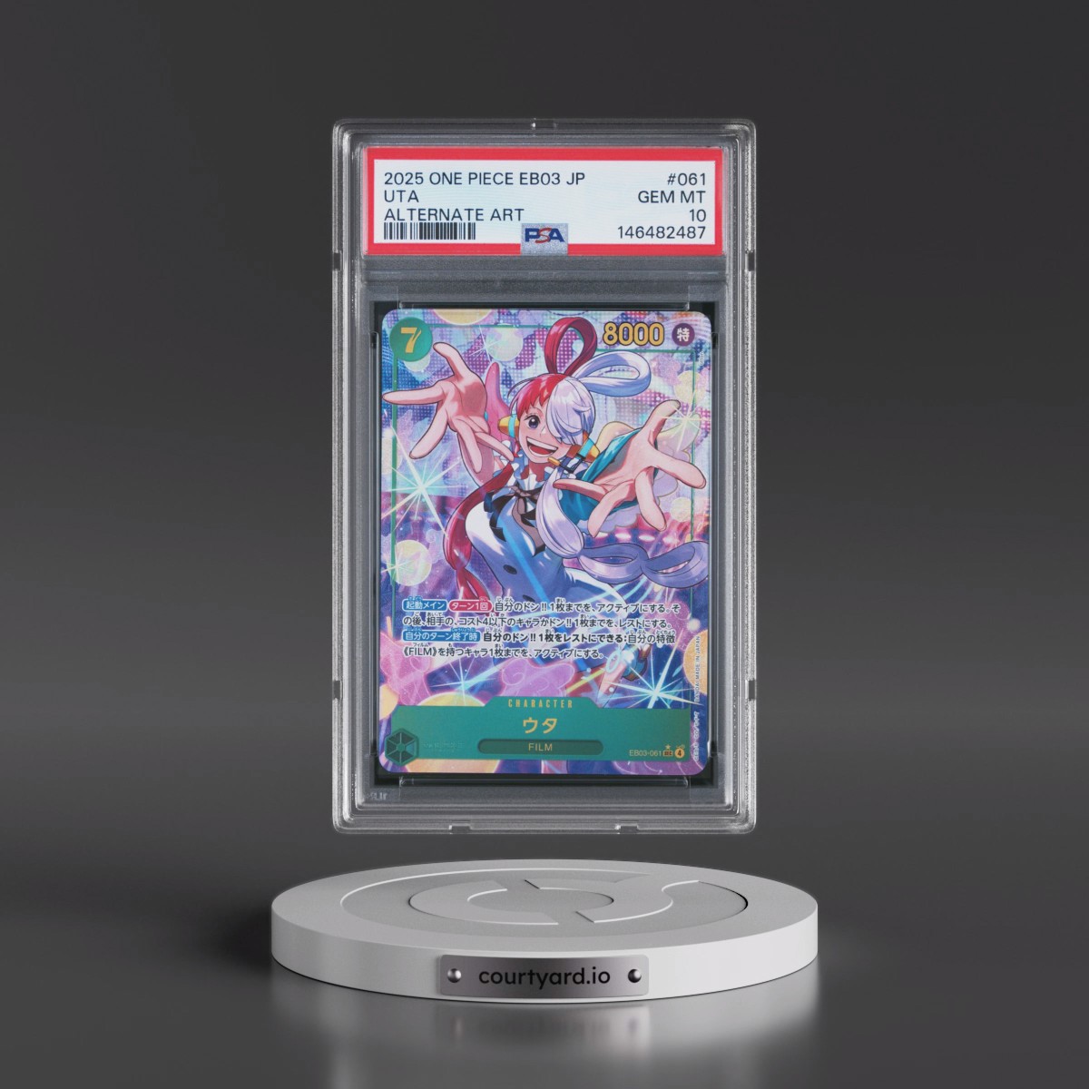 2025 One Piece Japanese EB03-Extra Booster -One Piece Heroines Edition #061 Uta - Alternate Art (PSA 10 GEM MINT)