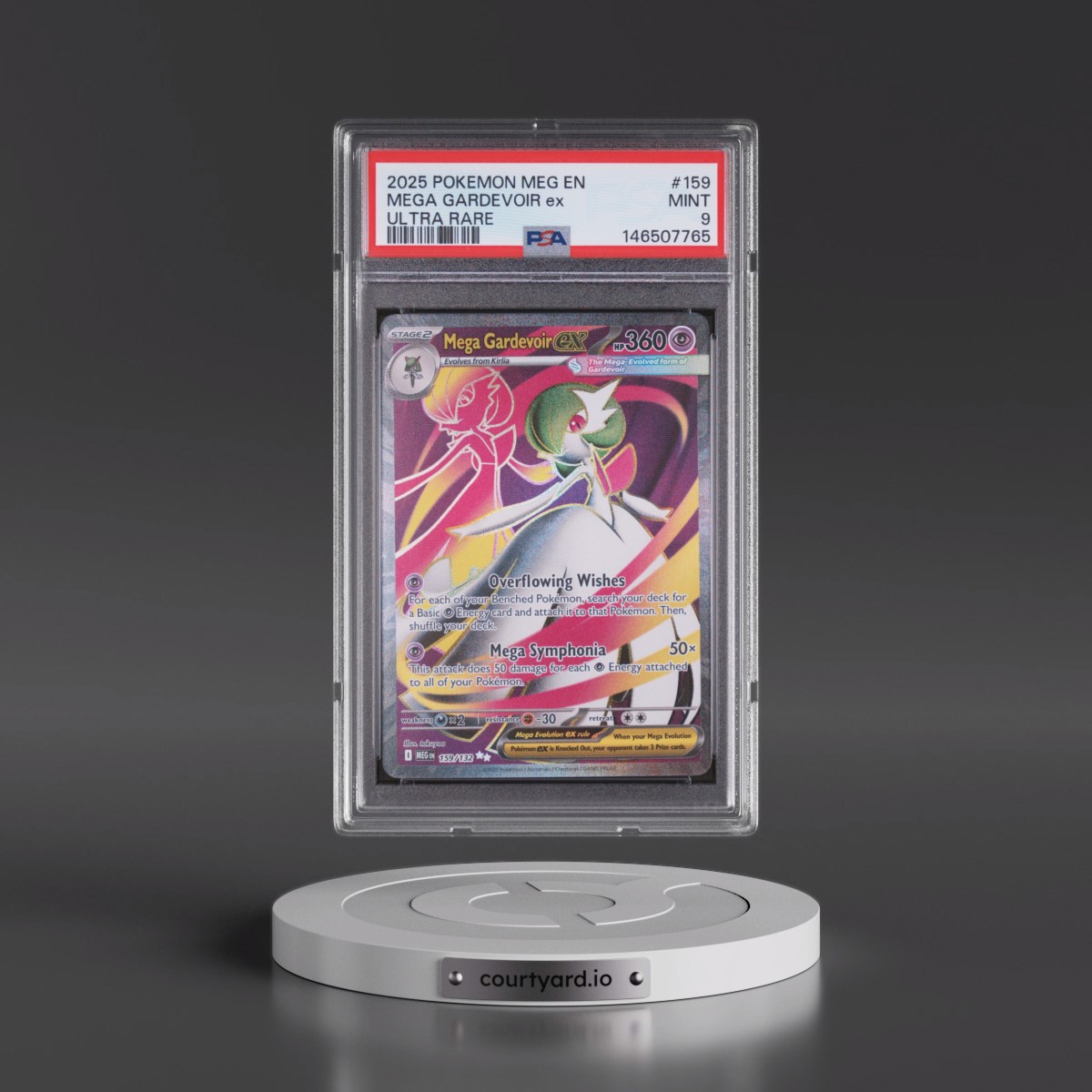 2025 Pokémon Meg EN-Mega Evolution #159 Mega Gardevoir EX - Holo Ultra Rare (PSA 9 MINT)