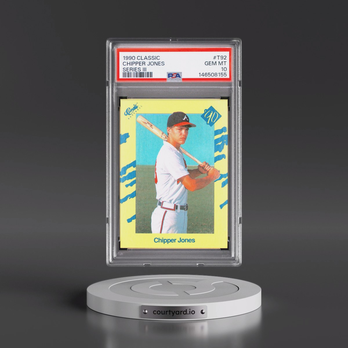 1990 Classic #T92 Chipper Jones - Series III (PSA 10 GEM MINT)