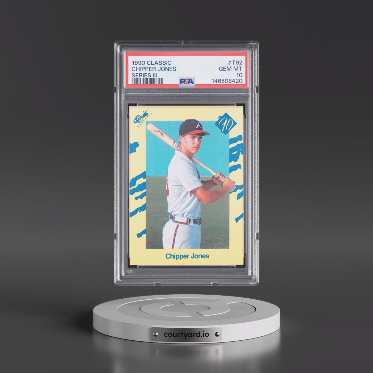 1990 Classic #T92 Chipper Jones - Series III (PSA 10 GEM MINT)