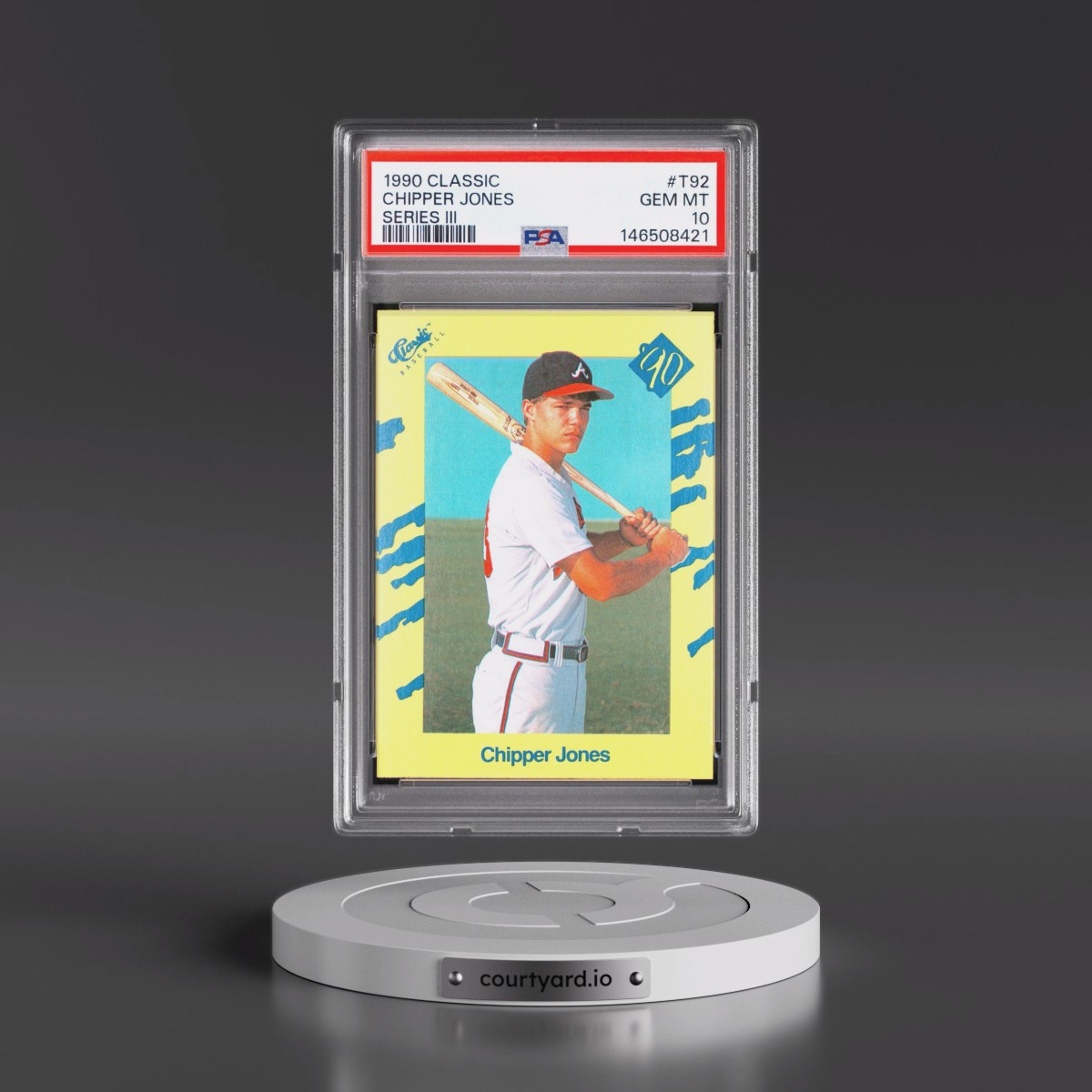 1990 Classic #T92 Chipper Jones - Series III (PSA 10 GEM MINT)