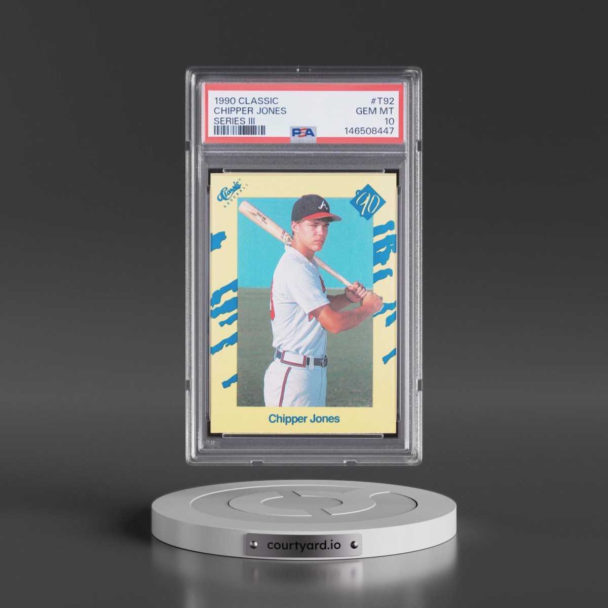 1990 Classic #T92 Chipper Jones - Series III (PSA 10 GEM MINT)
