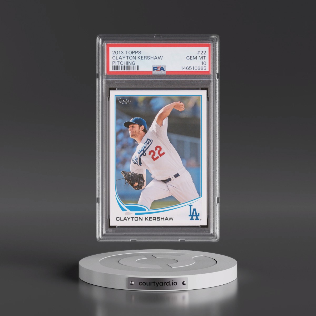 2013 Topps #22 Clayton Kershaw - Pitching (PSA 10 GEM MINT)