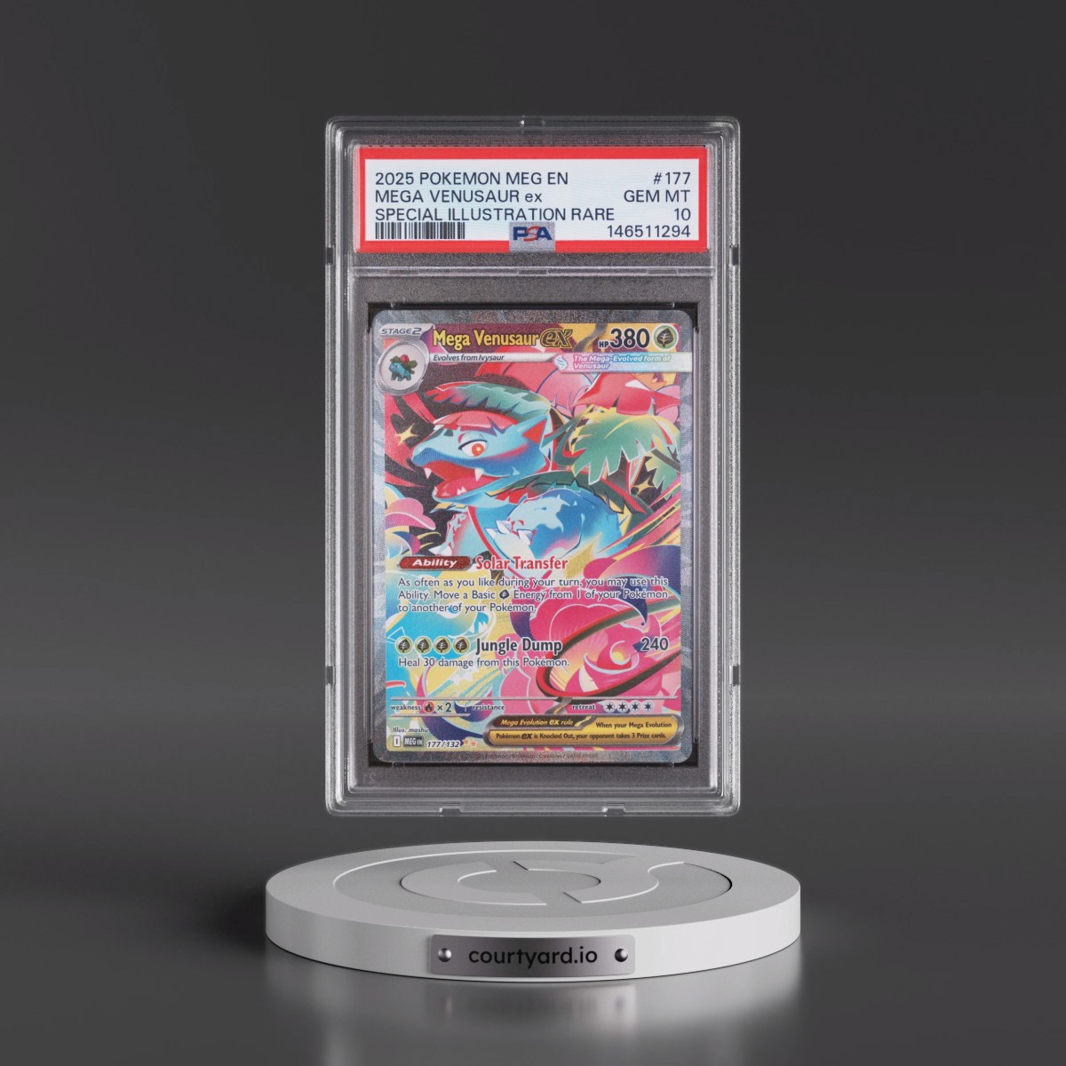 2025 Pokémon Meg EN-Mega Evolution #177 Mega Venusaur EX - Holo Special Illustration Rare (PSA 10 GEM MINT)