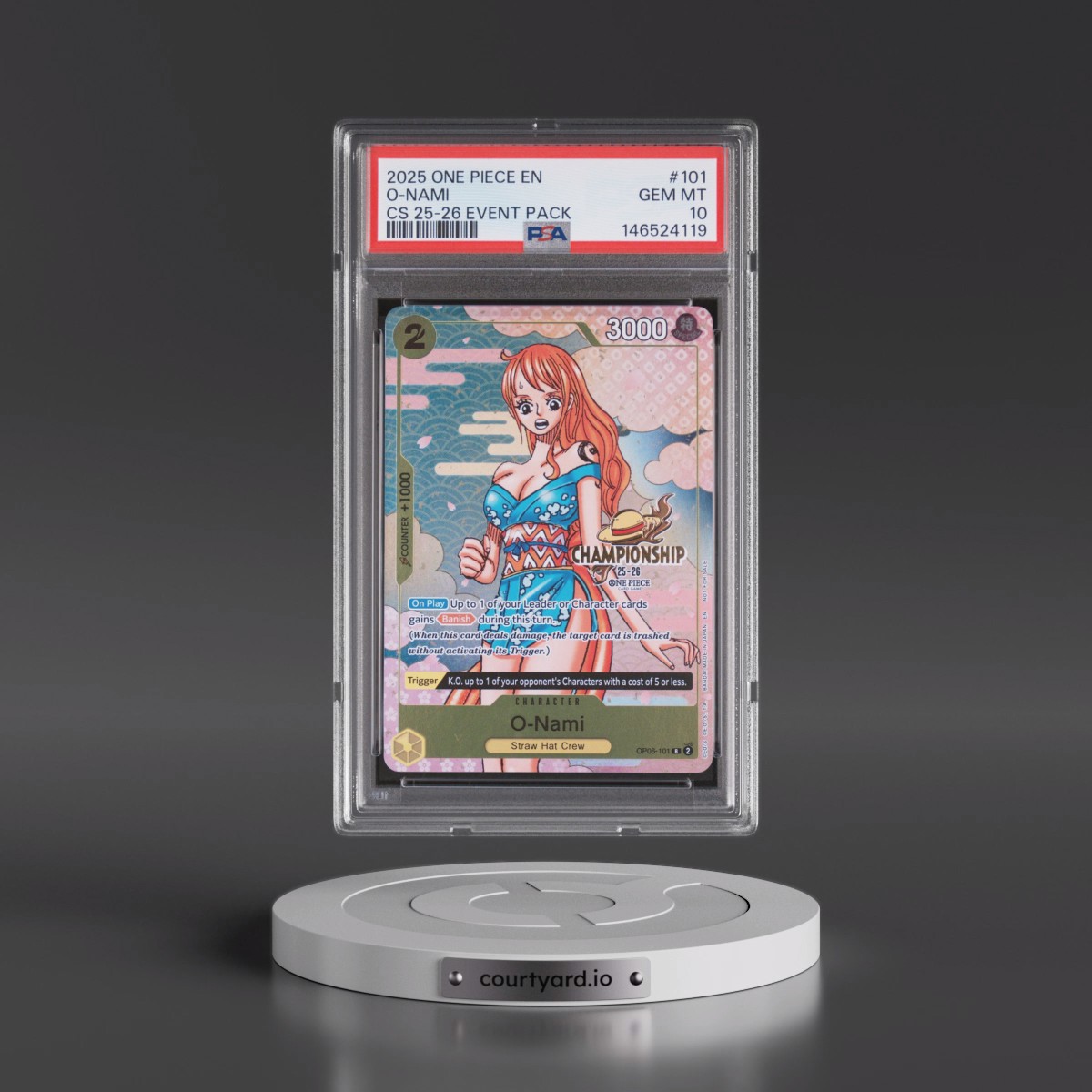 2025 One Piece Championship 2025-26 Event Pack #101 O-Nami (PSA 10 GEM MINT)