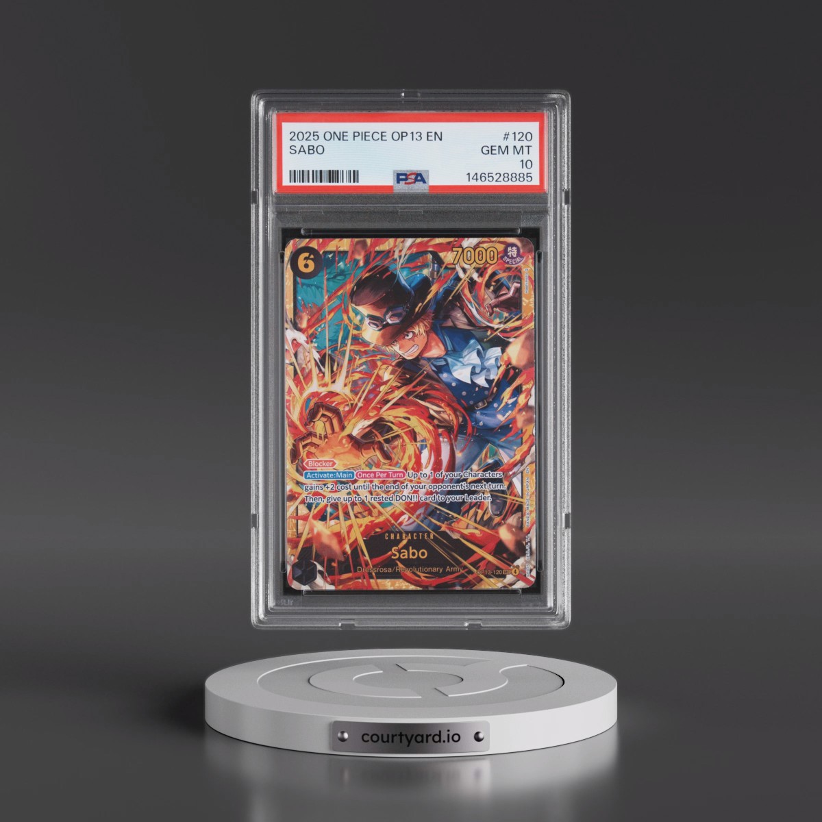 2025 One Piece OP13-Carrying on His Will #120 Sabo (PSA 10 GEM MINT)