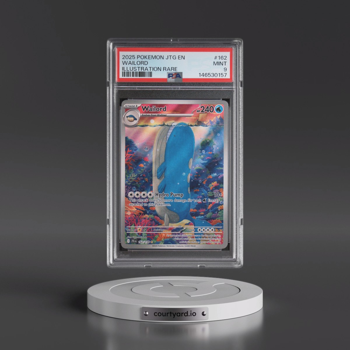 2025 Pokémon Jtg EN-Journey Together #162 Wailord - Illustration Rare (PSA 9 MINT)