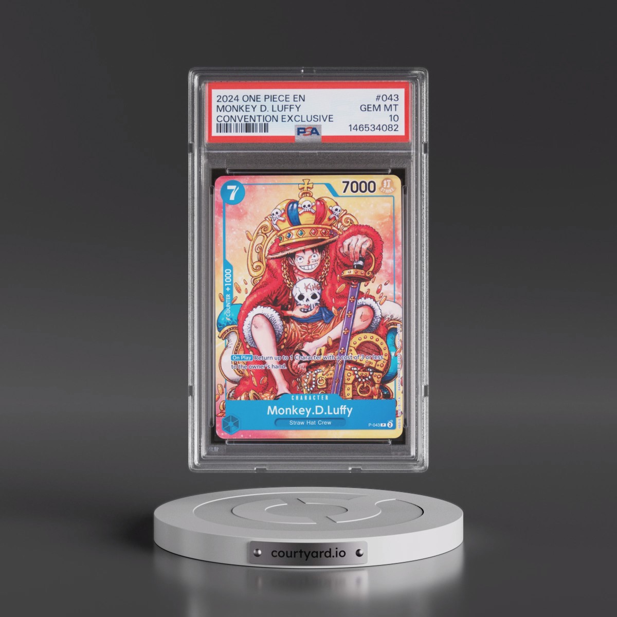 2024 One Piece Promos #043 Monkey D. Luffy - Convention Exclusive (PSA 10 GEM MINT)