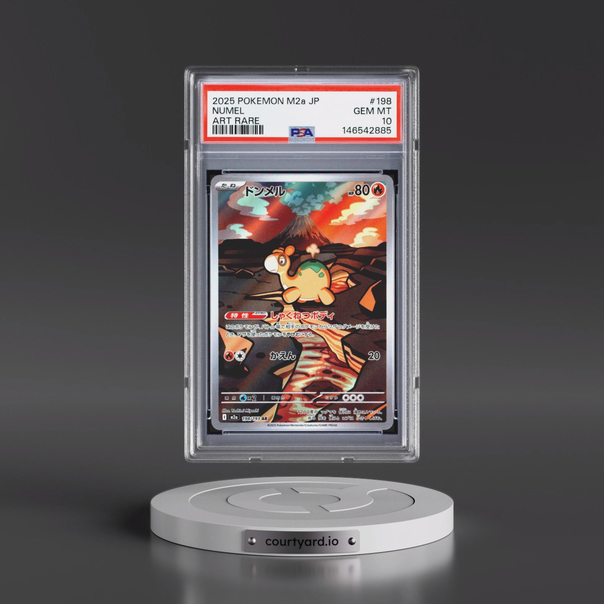 2025 Pokémon M2a-Mega Dream EX #198 Numel - Art Rare (PSA 10 GEM MINT)