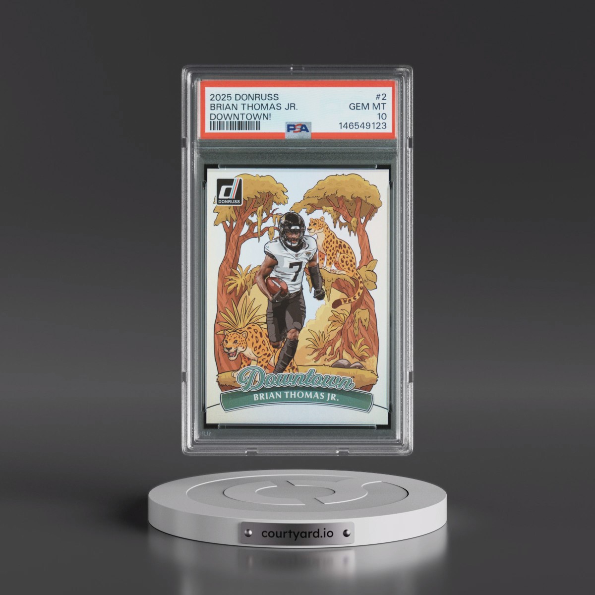 2025 Panini Donruss Downtown #2 Brian Thomas Jr. (PSA 10 GEM MINT)