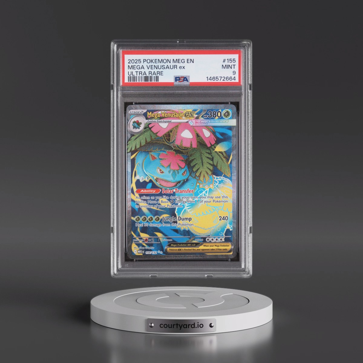 2025 Pokémon Meg EN-Mega Evolution #155 Mega Venusaur EX - Holo Ultra Rare (PSA 9 MINT)