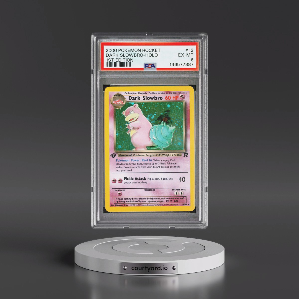 2000 Pokémon Rocket #12 Dark Slowbro - 1st Edition Holo (PSA 6 EX-MT)