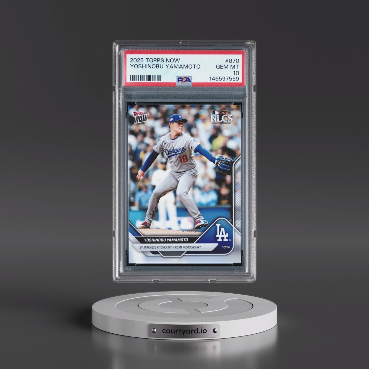 2025 Topps Now #870 Yoshinobu Yamamoto (PSA 10 GEM MINT)