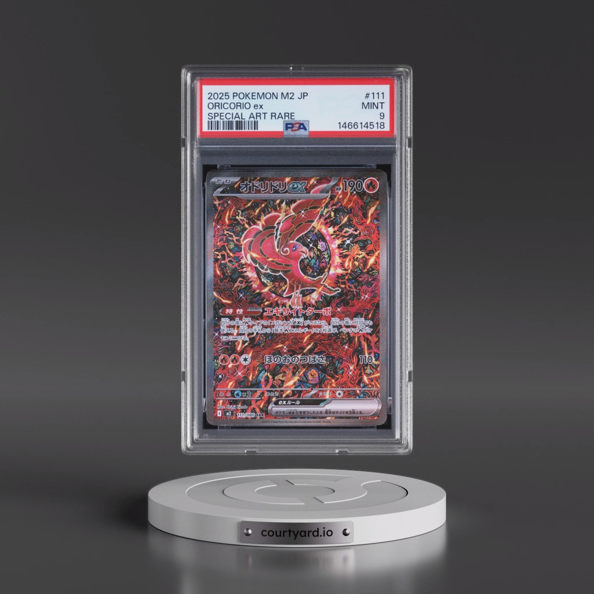 2025 Pokémon M2-Inferno X #111 Oricorio EX - Holo Special Art Rare (PSA 9 MINT)