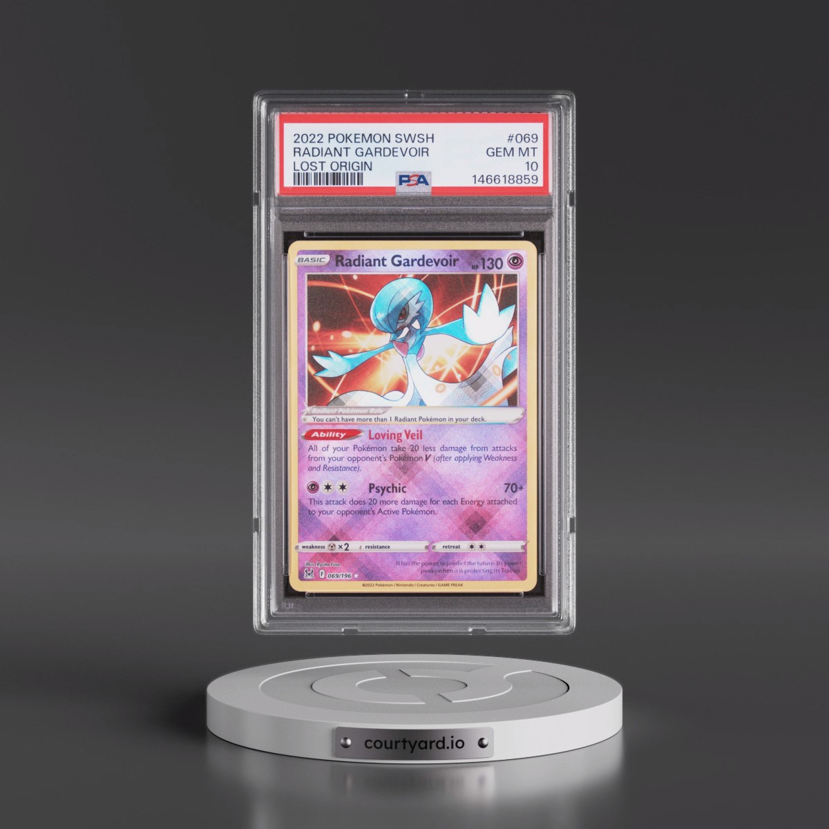 2022 Pokémon Sword & Shield Lost Origin #069 Radiant Gardevoir - Holo (PSA 10 GEM MINT)