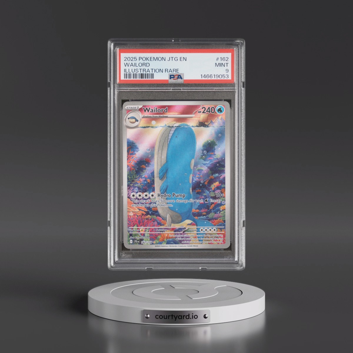 2025 Pokémon Jtg EN-Journey Together #162 Wailord - Illustration Rare (PSA 9 MINT)