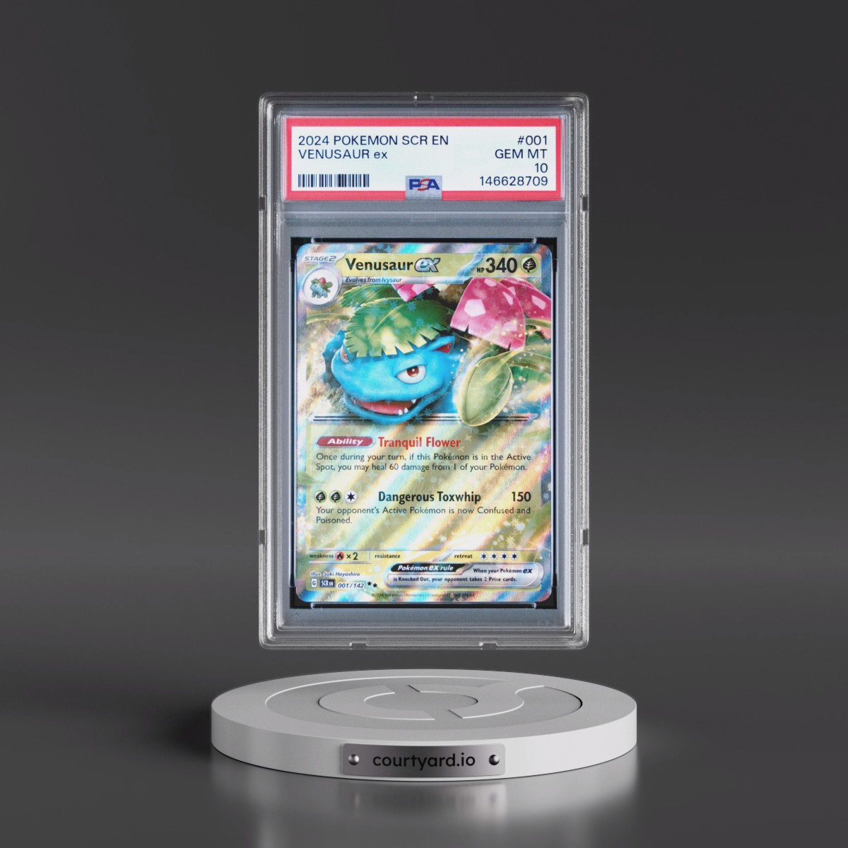 2024 Pokémon Scr EN-Stellar Crown #001 Venusaur EX - Holo (PSA 10 GEM MINT)