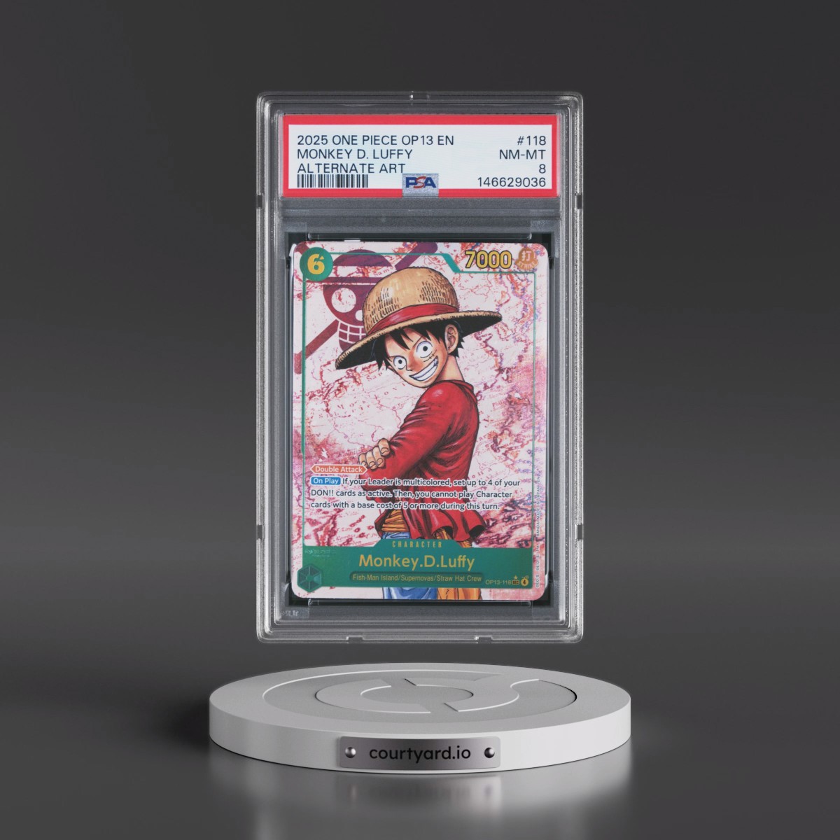 2025 One Piece OP13-Carrying on His Will #118 Monkey D. Luffy - Alternate Art (PSA 8 NM-MT)