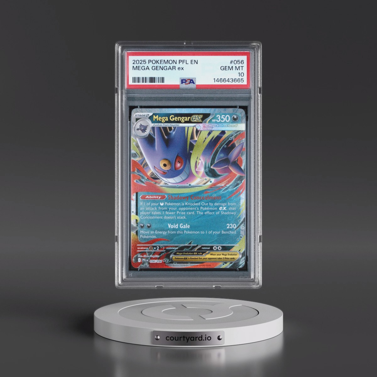 2025 Pokémon Pfl EN-Phantasmal Flames #056 Mega Gengar EX - Holo (PSA 10 GEM MINT)