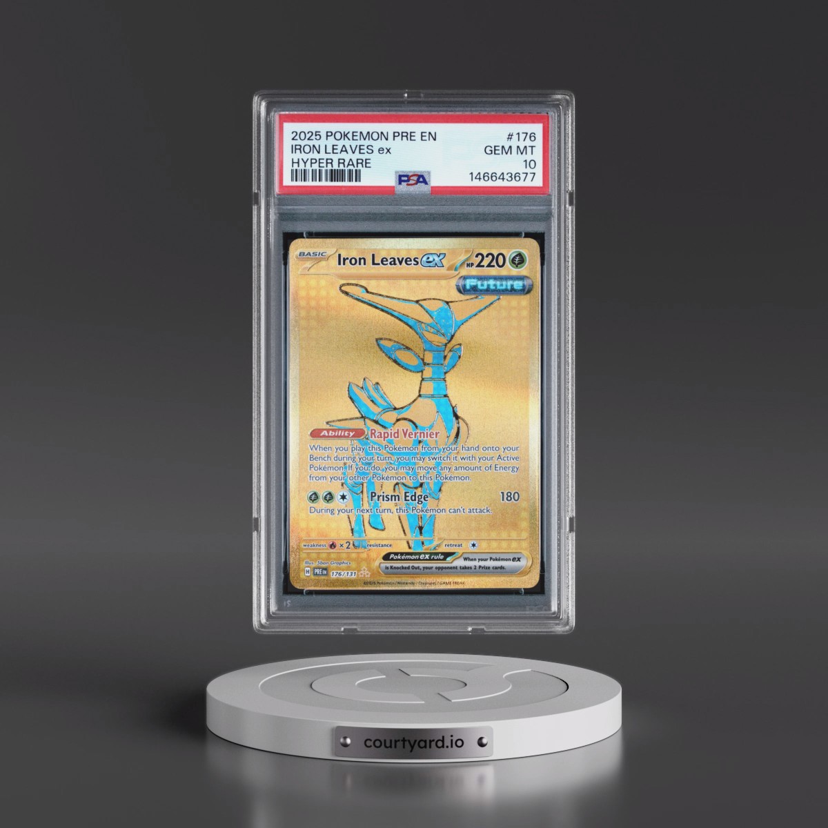 2025 Pokémon Pre EN-Prismatic Evolutions #176 Iron Leaves EX - Holo Hyper Rare (PSA 10 GEM MINT)