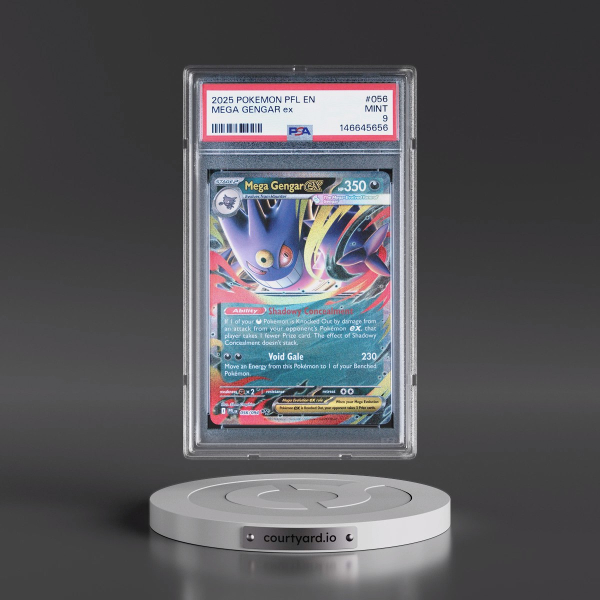 2025 Pokémon Pfl EN-Phantasmal Flames #056 Mega Gengar EX - Holo (PSA 9 MINT)
