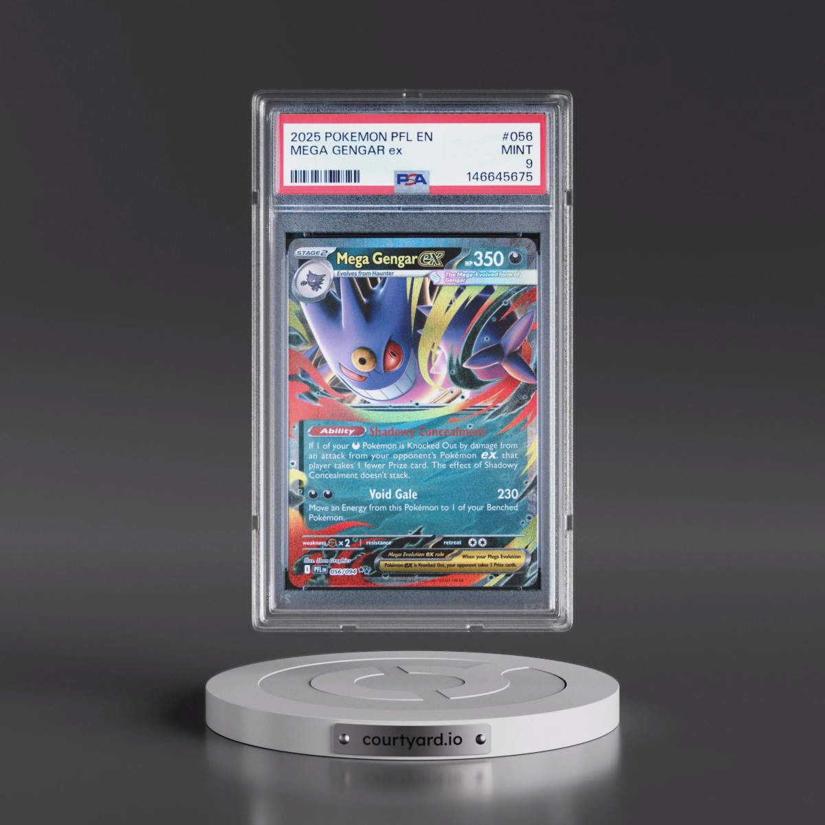 2025 Pokémon Pfl EN-Phantasmal Flames #056 Mega Gengar EX - Holo (PSA 9 MINT)